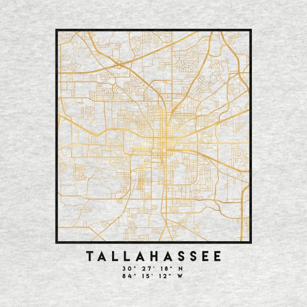 TALLAHASSEE FLORIDA CITY STREET MAP ART by deificusArt